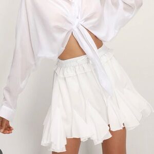 Storets White Elastic Waist Skirt